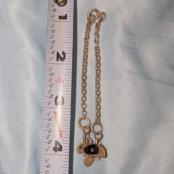 925 Italy Sterling Heart Charm Bracelet 5078 - Picture 6 of 6